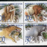South Ossetia Republic 1994 Prehistoric Mammals se-tenant set of 4 unmounted mint