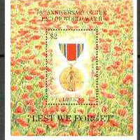 Liberia 1995 50th Anniversary of End of World War II m/sheet (Medal in Poppy field) unmounted mint, Sc 1179