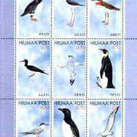Estonia (Hiiumaa) 1999 Seabirds perf sheetlet containing complete set of 9 unmounted mint