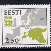 Estonia 1991 Map 2r50 unmounted mint, SG 171*