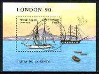 Nicaragua 1990 London '90 Stamp Exhibition perf m/sheet (Ships) fine cto used