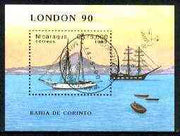 Nicaragua 1990 London '90 Stamp Exhibition perf m/sheet (Ships) fine cto used