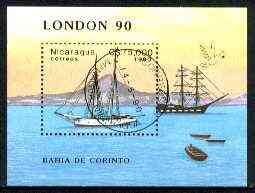 Nicaragua 1990 London '90 Stamp Exhibition perf m/sheet (Ships) fine cto used