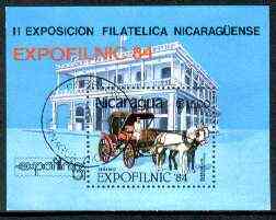 Burkina Faso 1984 Expofilnic Stamp Exhibition perf m/sheet (Horse & Communications Museum) fine cto used