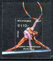 Nicaragua 1987 Panamerican Games perf m/sheet (Gym) fine cto used, SG MS 2902