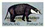 Nagaland 1970 European Conservation Year opt INVERTED on 1969 Badger 5c imperf unmounted mint*