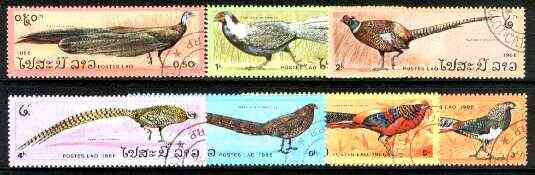 Laos 1986 Pheasants set of 7 fine cto used, SG 908-14*