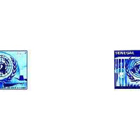 Senegal 1998 50th Anniversary of United Nations complete set of 2 in deluxe sheets on matt card