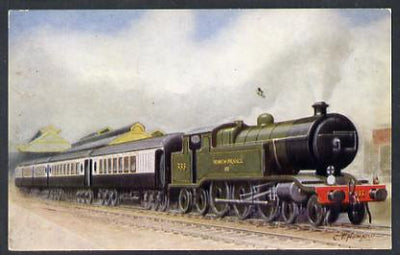 Postcard by J Salmon - London, Brighton & South Coast Section of Southern Railway memorial engine 'Remembrance' in colour, unused and in fine condition