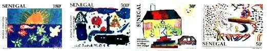 Senegal 1998 S.O.S Children's Village (Children's Paintings) set of 4 imperf from limited printing unmounted mint