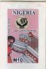 Nigeria 1995 Family Support Programme - original hand-painted artwork for 10n value (Feeding the Nation - Chickens) probably by Samuel A M Eluare on board 126 x 222 mm endorsed D2