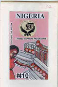 Nigeria 1995 Family Support Programme - original hand-painted artwork for 10n value (Feeding the Nation - Chickens) probably by Samuel A M Eluare on board 126 x 222 mm endorsed D2