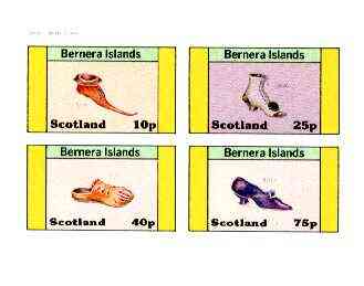 Bernera 1982 Footware imperf set of 4 (Shoes of 1430, 1550, 1840 & 1912) unmounted mint