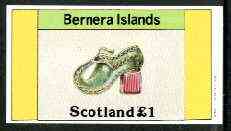 Bernera 1982 Footware imperf souvenir sheet (£1 value showing shoe of 1680) unmounted mint