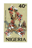 Nigeria 1986 Nigerian Life Def series - original hand-painted artwork for 40k value (Nkpokiti Cultural Dancers) by G O Akinola on board 130 mm x 222 mm endorsed J3