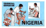 Nigeria 1986 Nigerian Life Def series - original hand-painted artwork for N2 value (Students in workshop) by unknown artist on board 222 mm x 127 mm