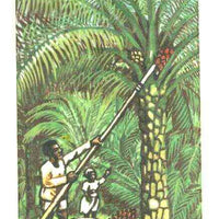 Nigeria 1986 Nigerian Life Def series - original hand-painted artwork for 10k value (Harvesting Palm Fruits) by Godrick N Osuji on card 128 mm x 220 mm