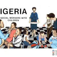 Nigeria 1986 Nigerian Life Def series - original hand-painted artwork for 1k value (Social Workers with Children) by NSP&MCo Staff Artist Olukoya Ogunfowora on board 222 mm x 128 mm