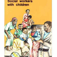 Nigeria 1986 Nigerian Life Def series - original hand-painted artwork for 1k value (Social Workers with Children) by unknown artist on card 127 mm x 220 mm endorsed A1