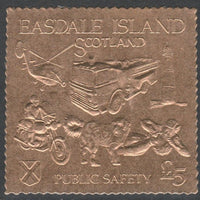 Easdale 1991 Public Safety £5 embossed in gold foil (showing Lighthouse, Fire engine, Rescue Dog, Helicopter, First-Aid & Motorcyclist) unmounted mint