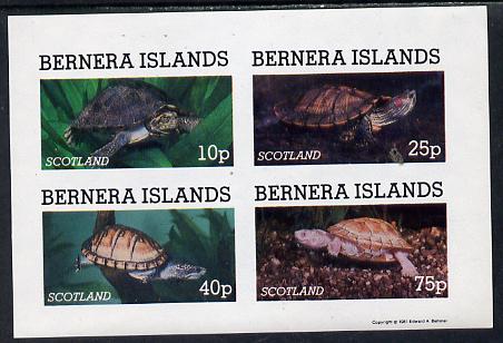 Bernera 1981 Turtles imperf set of 4 values (10p to 75p) unmounted mint