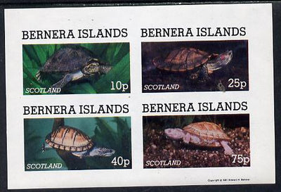 Bernera 1981 Turtles imperf set of 4 values (10p to 75p) unmounted mint
