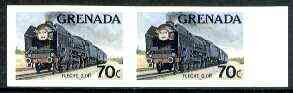 Grenada 1982 Famous Trains 70c Fleche d'Or unmounted mint imperf pair, as SG 1214