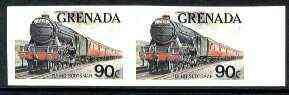 Grenada 1982 Famous Trains 90c Flying Scotsman unmounted mint imperf pair, as SG 1215
