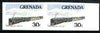 Grenada 1982 Famous Trains 30c Orient Express unmounted mint imperf pair, as SG 1212