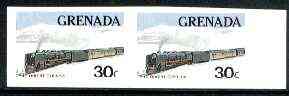 Grenada 1982 Famous Trains 30c Orient Express unmounted mint imperf pair, as SG 1212