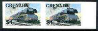Grenada 1982 Famous Trains $1 German Federal Rlw Steam Loco unmounted mint imperf pair, as SG 1216