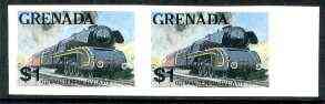 Grenada 1982 Famous Trains $1 German Federal Rlw Steam Loco unmounted mint imperf pair, as SG 1216
