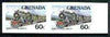 Grenada 1982 Famous Trains 60c Trans-Siberian Express unmounted mint imperf pair, as SG 1213