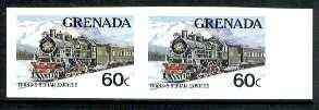 Grenada 1982 Famous Trains 60c Trans-Siberian Express unmounted mint imperf pair, as SG 1213