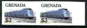 Grenada 1982 Famous Trains $3 German Nat Rlws Class 05 Steam Loco unmounted mint imperf pair, as SG 1217
