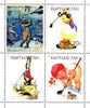 Kyrgyzstan 2000 Novelty Golfing perf sheetlet containing 4 values (Underwater golf, Child etc) unmounted mint