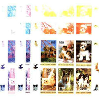 Batum 1996 Dogs sheetlet containing 6 values, the set of 9 imperf progressive proofs comprising the 4 individual colours, plus various 2, 3 and all 4-colour composites unmounted mint