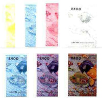 Abkhazia 1995 Fish perf m/sheet (2400 value) the set of 7 imperf progressive colour proofs comprising the 4 individual colours plus 2, 3 and all 4-colour composites