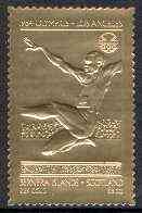 Bernera 1984 Olympic Games £8 value (Long Jump) embossed in 22 carat gold foil unmounted mint