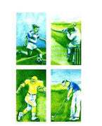 Batum 1996 Sports (Football, Cricket, American Football & Golf) imperf progressive proof sheet in blue & yellow only unmounted mint