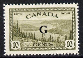 Canada 1950-52 Official 10c Great Bear Lake overprinted 'G' SG O185