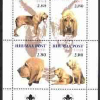 Estonia (Hiiumaa) 2000 Dogs #2 perf sheetlet of 4 with Scouts Logo in bottom margin