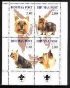 Estonia (Hiiumaa) 2000 Dogs #4 perf sheetlet of 4 with Scouts Logo in bottom margin