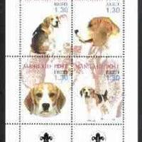 Estonia (Manilaid) 2000 Dogs #3 perf sheetlet of 4 with Scouts Logo in bottom margin