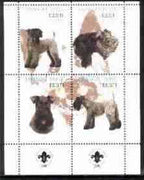 Estonia (Prangli) 2000 Dogs #3 perf sheetlet of 4 with Scouts Logo in bottom margin