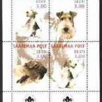 Estonia (Saaremaa) 2000 Dogs #2 perf sheetlet of 4 with Scouts Logo in bottom margin unmounted mint