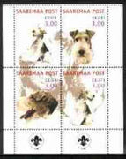 Estonia (Saaremaa) 2000 Dogs #2 perf sheetlet of 4 with Scouts Logo in bottom margin unmounted mint