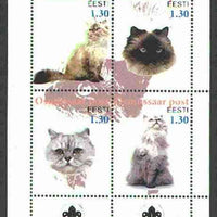 Estonia (Osmussaar) 2000 Domestic Cats #1 perf sheetlet of 4 with Scouts Logo in bottom margin unmounted mint