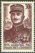 France 1956 Marshal Franchet d'Esperey (WW1 hero) 30f unmounted mint, SG 1289