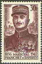 France 1956 Marshal Franchet d'Esperey (WW1 hero) 30f unmounted mint, SG 1289